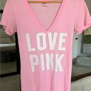 PINK Victoria's Secret Light Pink V-Neck Tee